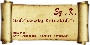 Szádeczky Krisztián névjegykártya