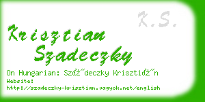 krisztian szadeczky business card